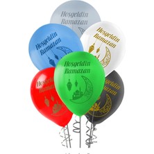 Özbience Ramazan Temalı Pastel Balonlar, 11 Inç, 10'lu Paket, Şık ve Renkli Dekorasyon