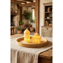 Özbience Ramazan Temalı Mescit ve Minare Şekilli Tealight Mum Seti