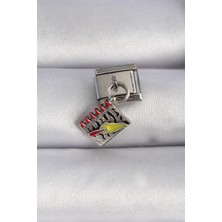 Hatıra Kutusu 316L Çelik Gümüş Renk Sallantı Defter Figür Nomination Charm - Lisinya