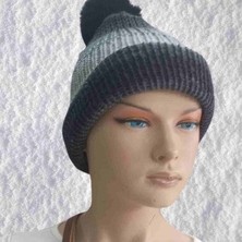 urfakent bilişim ve medya danışmanlık El Örgüsü Doğal Yün ve Akrilik Karışımlı Sıcacık Kış Beresi Koyu Gri Karışık Renk