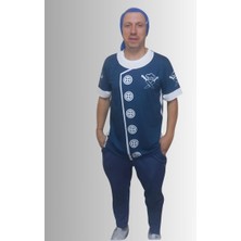 NessiWorld Erkek T-Shirt Chef Baskılı Lacivert (Kesik Elyaf Kumaş)