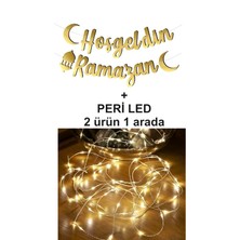 Özbience Hoşgeldin Ramazan Yazı Gold Kaligrafi Ledli Oda Süsleme Peri LED