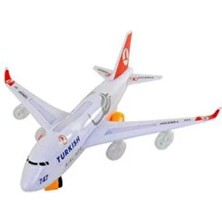 Hatıra Kutusu Sesli Işıklı Yerde Gezen Thy Uçak - Boing 747 (Lisinya)