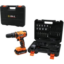 Marsilyan Turuncu 1250 Rpm Bn-5 F-136 Cordless Drıll Full ŞARJLI=24V=5.0AH - 2 Batarya Matkap Seti Çantalı (4887)