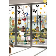 Özbience Ramazan Temalı Fener ve Etiketli Cam Duvar Dekorasyon Seti