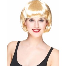 Hatıra Kutusu Platin Altın Dore Renk Küt Parti Peruğu Kısa Takma Peruk - Lisinya
