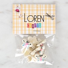 NessiWorld Loren Crafts Beyaz 8'li Düğme - 3023