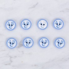 Urfakent Loren Crafts 8 Li Abc Mavi Düğme - 0563