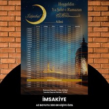 Urfakent Ramazan Imsakiyesi - 300 gr - A3 Boyut Kişiye Özel Isimli & Logolu 1 Adet Çöl