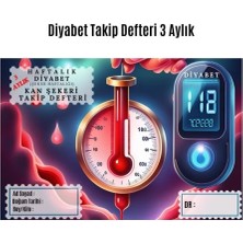 Urfakent Diyabet Ölçüm Takip Çizelgesi Defteri A Kalite Özel Tasarım 3 Aylık A5