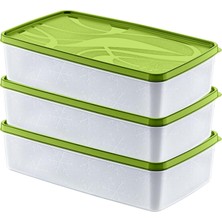 Skygo Life 3’lü 2 Litre Saklama Kabı Seti – Hızlı Dondurma Için Uygun, Sızdırmaz Kapak ve -20°c’ye Dayanıklı (Yeşil)