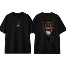 Urbvn Gold Teeth Dob Tasarım Baskılı Siyah Oversize T-Shirt