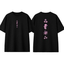 Urbvn Seashelf Tasarım Baskılı Siyah Oversize T-Shirt