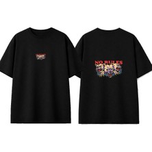 Urbvn No Rules Tasarım Baskılı Siyah Oversize T-Shirt