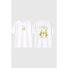 Urbvn Butterfly Paradox Tasarım Baskılı Beyaz Oversize T Shirt