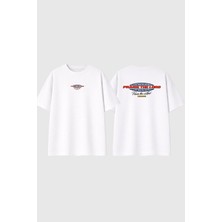Urbvn Lord Tasarım Baskılı Beyaz Oversize T Shirt