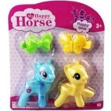 Wovna L-34-10 - Pony 2 Li Figür Set Tokalı Kartela Mavi