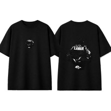 Urbvn Lamar Tasarım Baskılı Siyah Oversize T-Shirt
