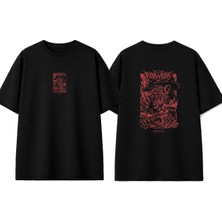Urbvn Designed In Hell Tasarım Baskılı Siyah Oversize T-Shirt