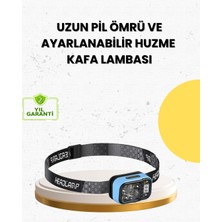 Hatıra Kutusu Üç Renkli LED Kafa Feneri 53 Mod Güç Göstergeli Type C Şarjlı - Lisinya
