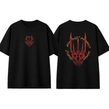 Urbvn Ring 2 Tasarım Baskılı Siyah Oversize T-Shirt