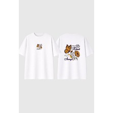 Urbvn Always Kind Tasarım Baskılı Beyaz Oversize T Shirt