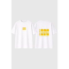 Urbvn Yourself 2 Tasarım Baskılı Beyaz Oversize T Shirt