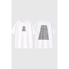Urbvn My Year Tasarım Baskılı Beyaz Oversize T Shirt