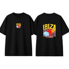 Urbvn Ibiza Please Tasarım Baskılı Siyah Oversize T-Shirt