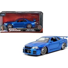 Skygo Jada Toys & Furious Fits Skyline Gt-R (R34) Die-Cast Car, 1:24 Scale Blue