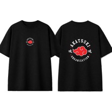 Urbvn Akatsuki Tasarım Baskılı Siyah Oversize T-Shirt