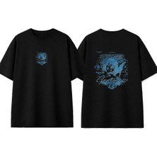 Urbvn Baby Angel Tasarım Baskılı Siyah Oversize T-Shirt