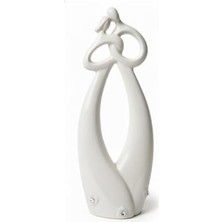 Skygo Modern Aşk Figürü Biblo – 22 cm Seramik Dekoratif Sevgi Heykeli, Ev ve Ofis Için Şık Süs Eşyası