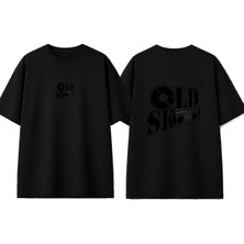 Urbvn Old School Tasarım Baskılı Siyah Oversize T-Shirt