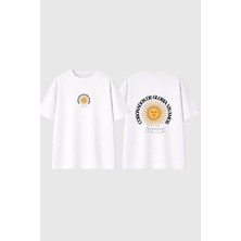 Urbvn Argentina Tasarım Baskılı Beyaz Oversize T Shirt