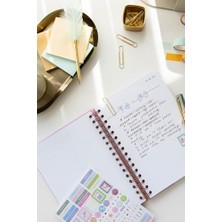 Skygo A5 Spiralli Sert Kapak Lastikli Çizgili Tarihsiz Not Defteri Arı