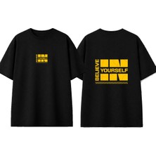 Urbvn Yourself 2 Tasarım Baskılı Siyah Oversize T-Shirt