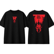 Urbvn Ring 4 Tasarım Baskılı Siyah Oversize T-Shirt