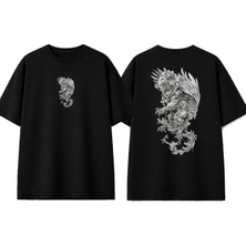 Urbvn Ancient Lion Tasarım Baskılı Siyah Oversize T-Shirt