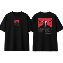 Urbvn Cowboy Killer Tasarım Baskılı Siyah Oversize T-Shirt