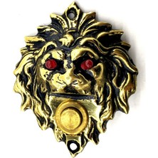 Vice Avm Antika Tarz Dekoratif Pirinç Aslan Kapı Zili - 100x78 mm, Antik, Led Işıklı TG-V 7257