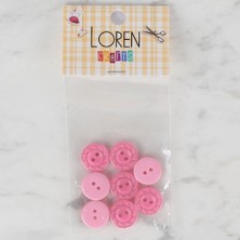 Urfakent Loren Crafts 8 Li Pembe Düğme - 189
