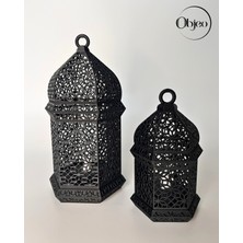 Özbience Dekoratif LED Mumlu Ramazan Feneri Seti, Işıklı Ev Süsü, Şık ve Estetik