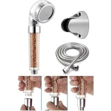 Skygo Filtreli ve Su Tasarruflu Arıtmalı Duş Başlığı Seti Boncuklu Başlık Hortum ve Mafsal Set