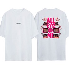 Urbvn IMAGE00386 Tasarım Baskılı Beyaz Oversize T-Shirt