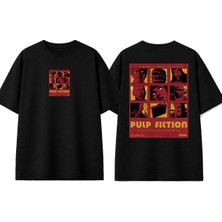 Urbvn Pulp Tasarım Baskılı Siyah Oversize T-Shirt