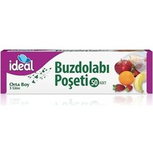 Skygo Ideal Orta Boy Buzdolabı Poşeti 50'li Set, Bpa Içermez, Sızdırmaz Mutfak Buzdolabı Poşeti Orta Boy 24X33 Cm, Meyve, Sebze Yemek, Gıda Saklama Torbası, Tekrar Kullanılabilir Mutfak Buzdolabı Torbası