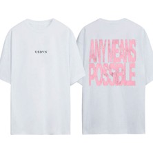 Urbvn Possıble 1 Tasarım Baskılı Beyaz Oversize T-Shirt