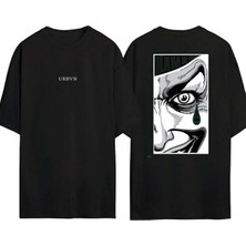 Urbvn Joker 2 Tasarım Baskılı Siyah Oversize T Shirt