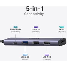 Skygo USB C Hub, Pd 100W, 4K Hdmı, Pro/air, iPad Pro/air, Surface Pro/go, Galaxy Tab, Galaxy S23/S22 Vb. ile Uyumlu USB A 3.0.